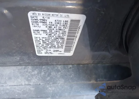 2018 Nissan Rogue Sl из США, поврежденный, VIN JN8AT2MV3JW345779